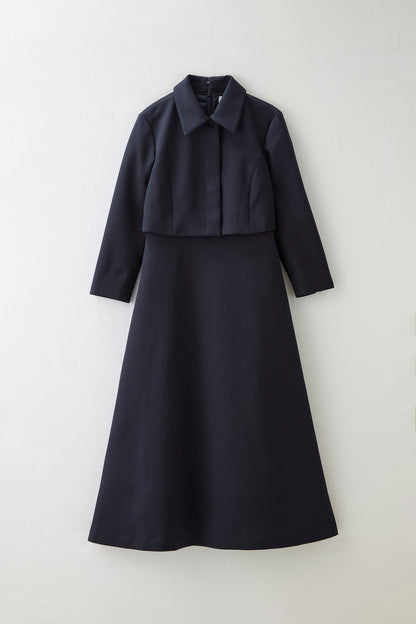 Layered jacket dress（Navy）