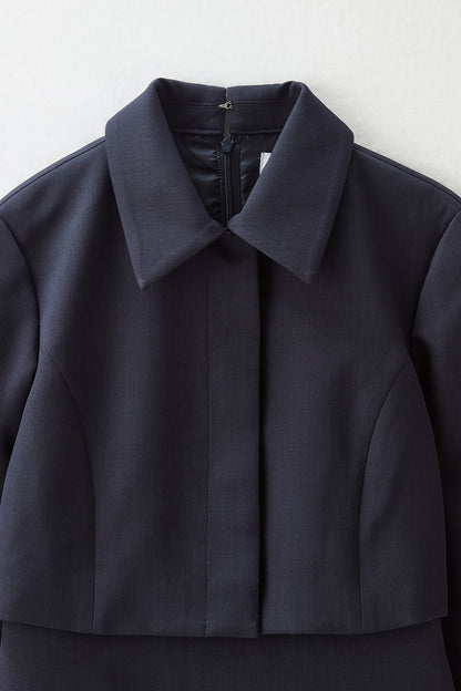 Layered jacket dress（Navy）