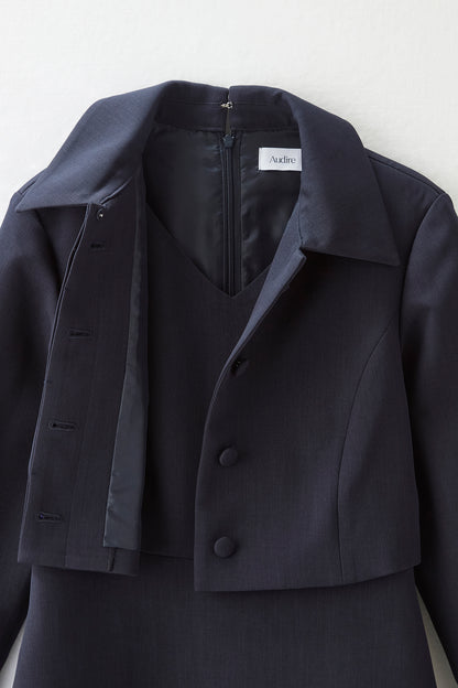 Layered jacket dress（Navy）