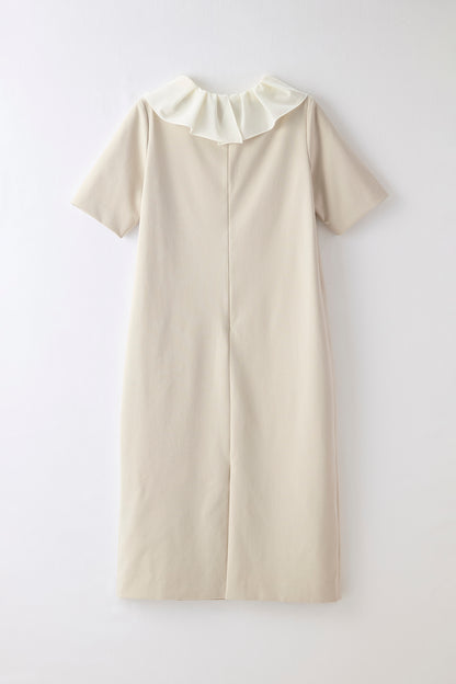 Chiffon collar dress（Beige）