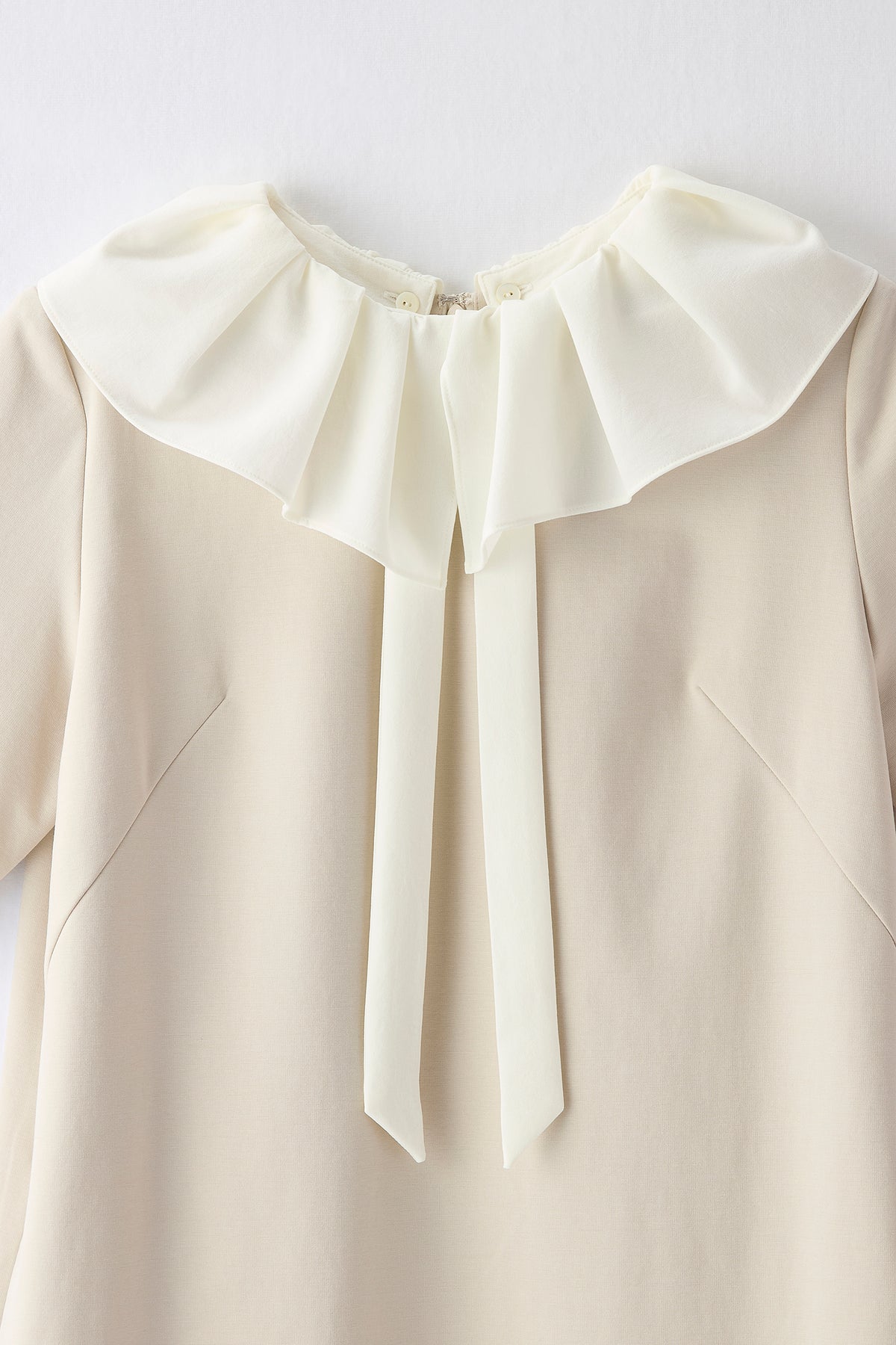 Chiffon collar dress（Beige）