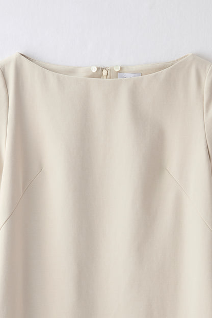 Chiffon collar dress（Beige）