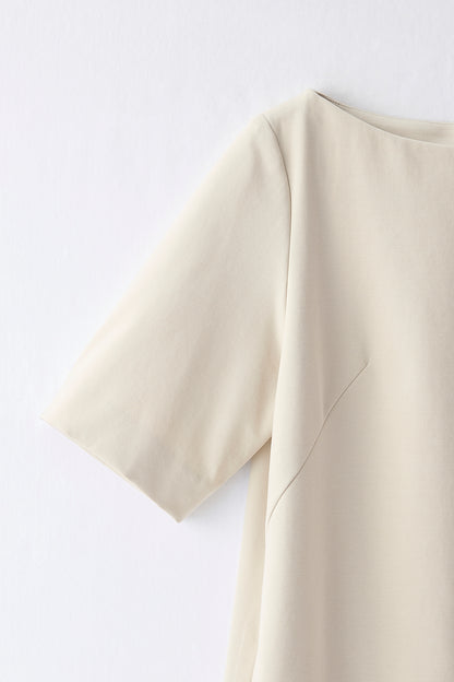 Chiffon collar dress（Beige）