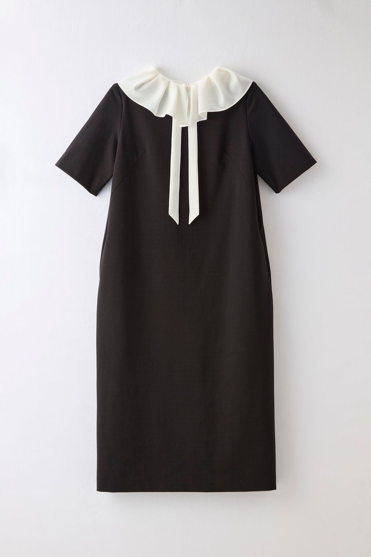 Chiffon collar dress（Black）