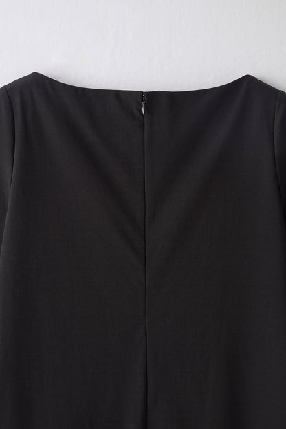Chiffon collar dress（Black）