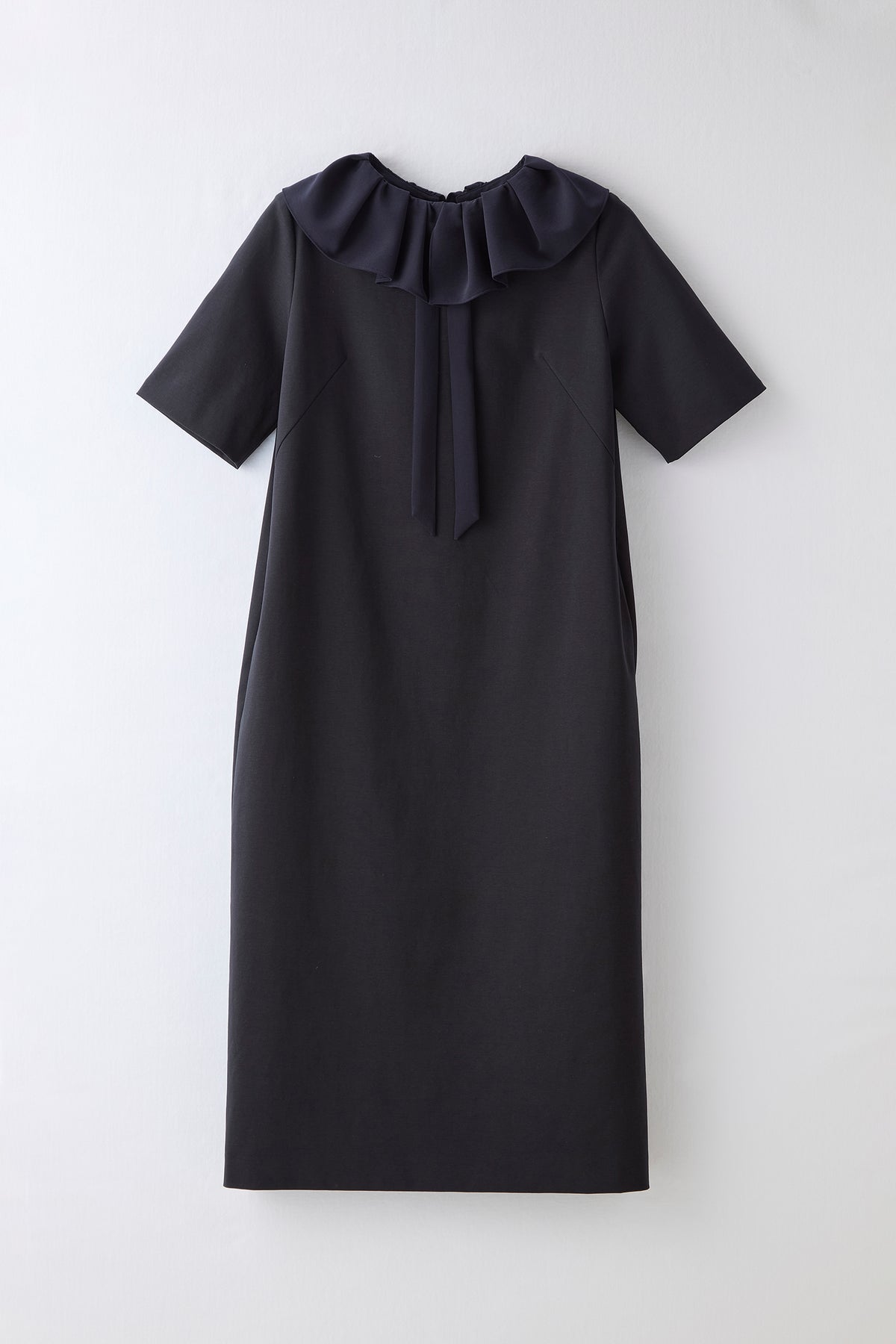 Chiffon collar dress（Navy）