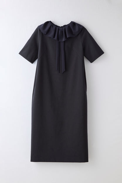 Chiffon collar dress（Navy）