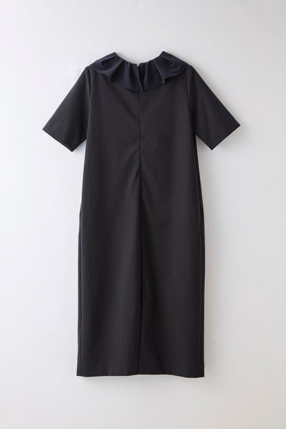 Chiffon collar dress（Navy）