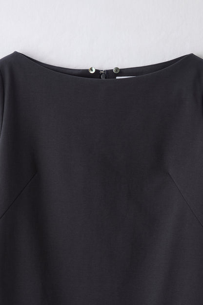 Chiffon collar dress（Navy）