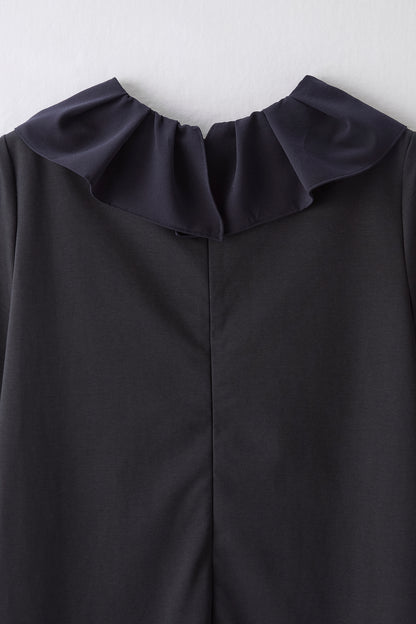 Chiffon collar dress（Navy）