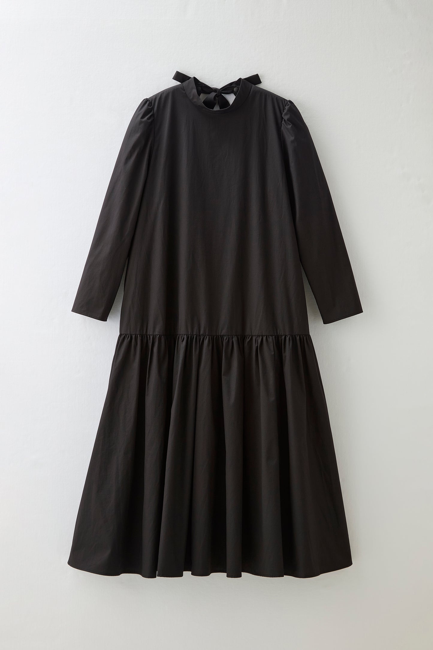 2 pattern ribbon dress（Black）
