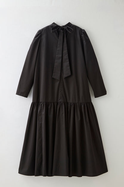 2 pattern ribbon dress（Black）
