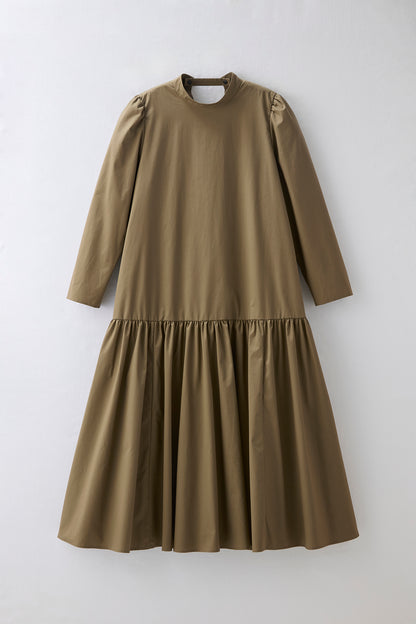 2 pattern ribbon dress（Khaki）