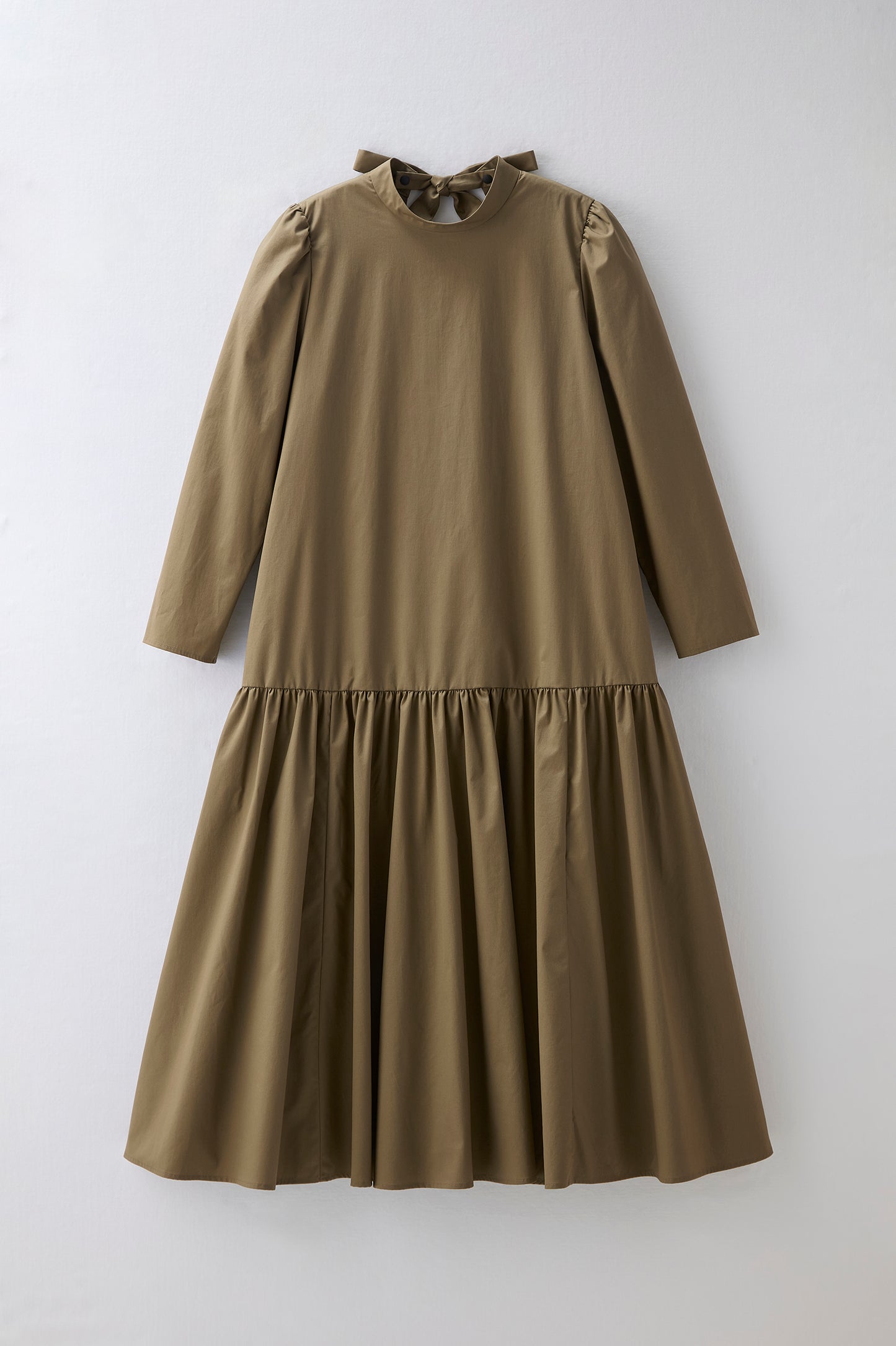 2 pattern ribbon dress（Khaki）