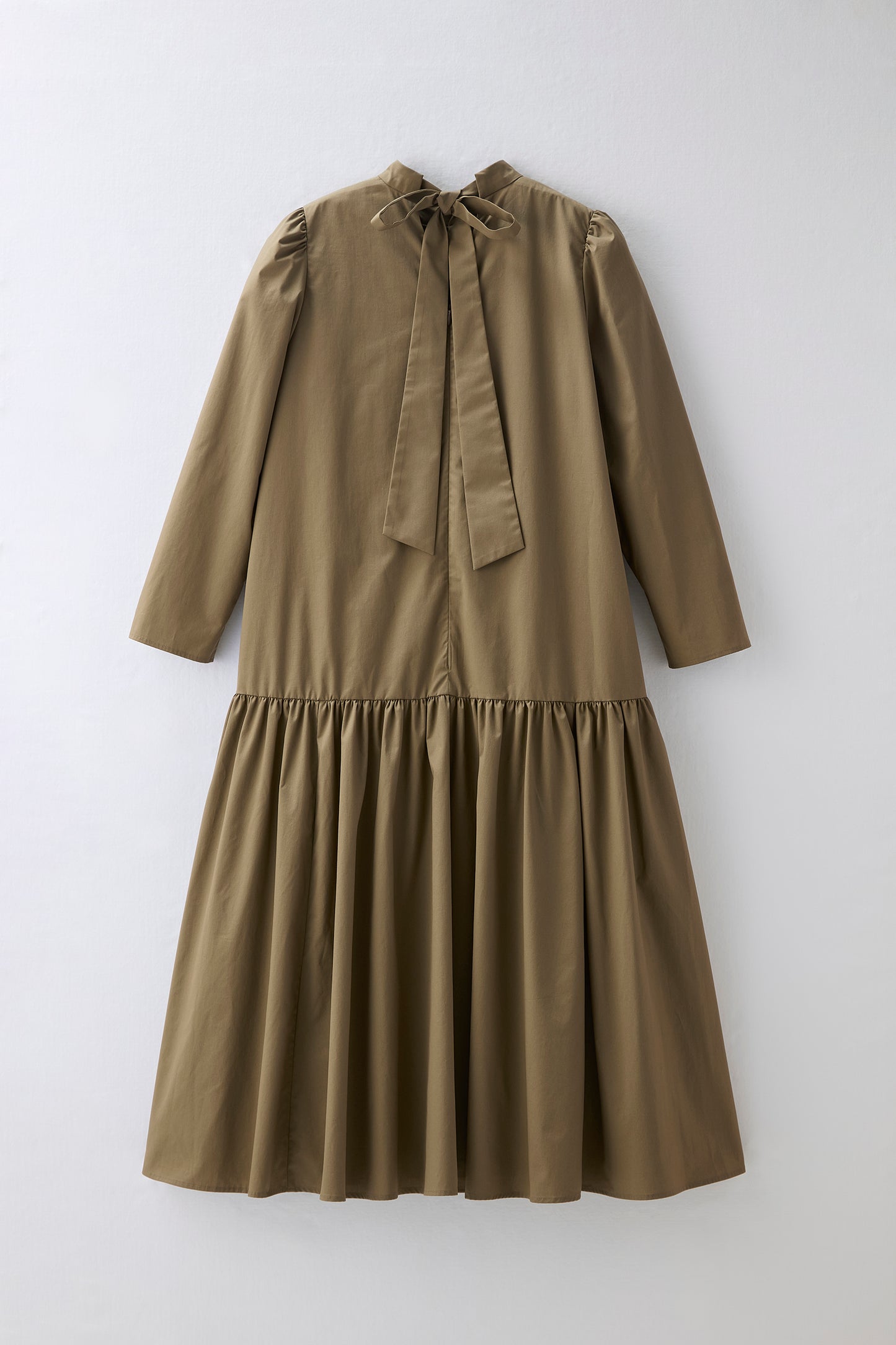 2 pattern ribbon dress（Khaki）