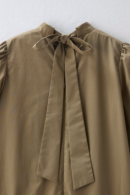 2 pattern ribbon dress（Khaki）