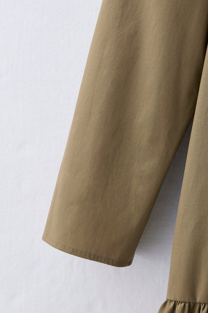 2 pattern ribbon dress（Khaki）