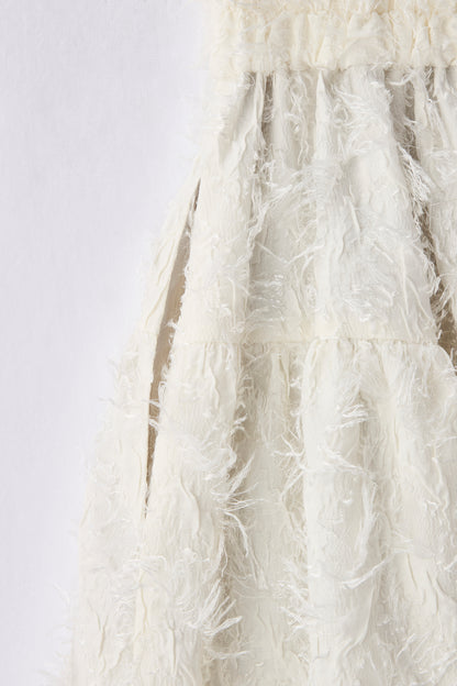 Opera gather skirt（Jacquard White）