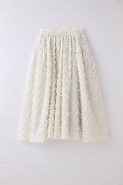 Opera gather skirt（Jacquard White）