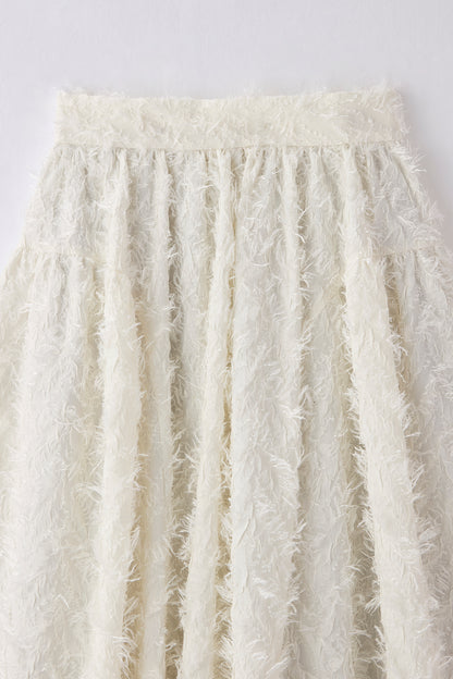Opera gather skirt（Jacquard White）
