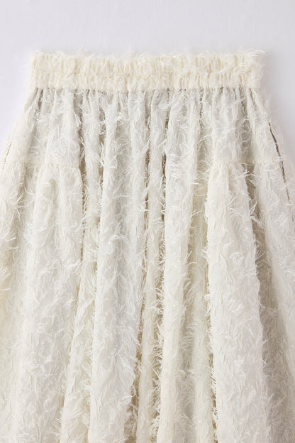 Opera gather skirt（Jacquard White）