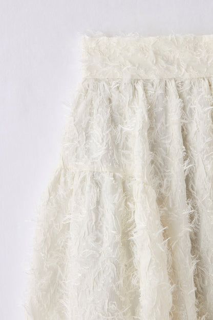 Opera gather skirt（Jacquard White）