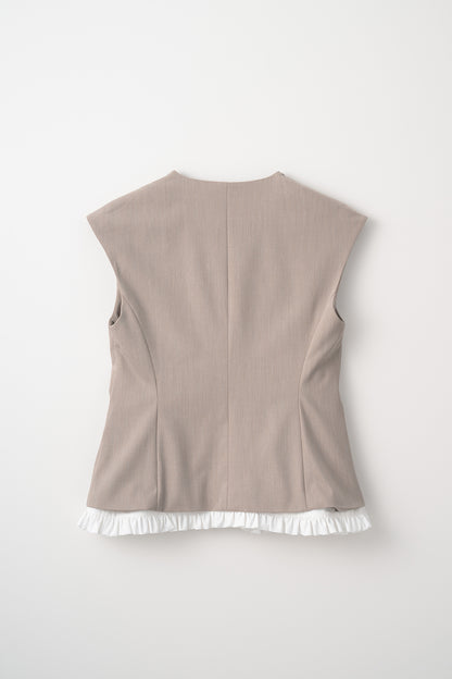 Frill smart vest(Beige)