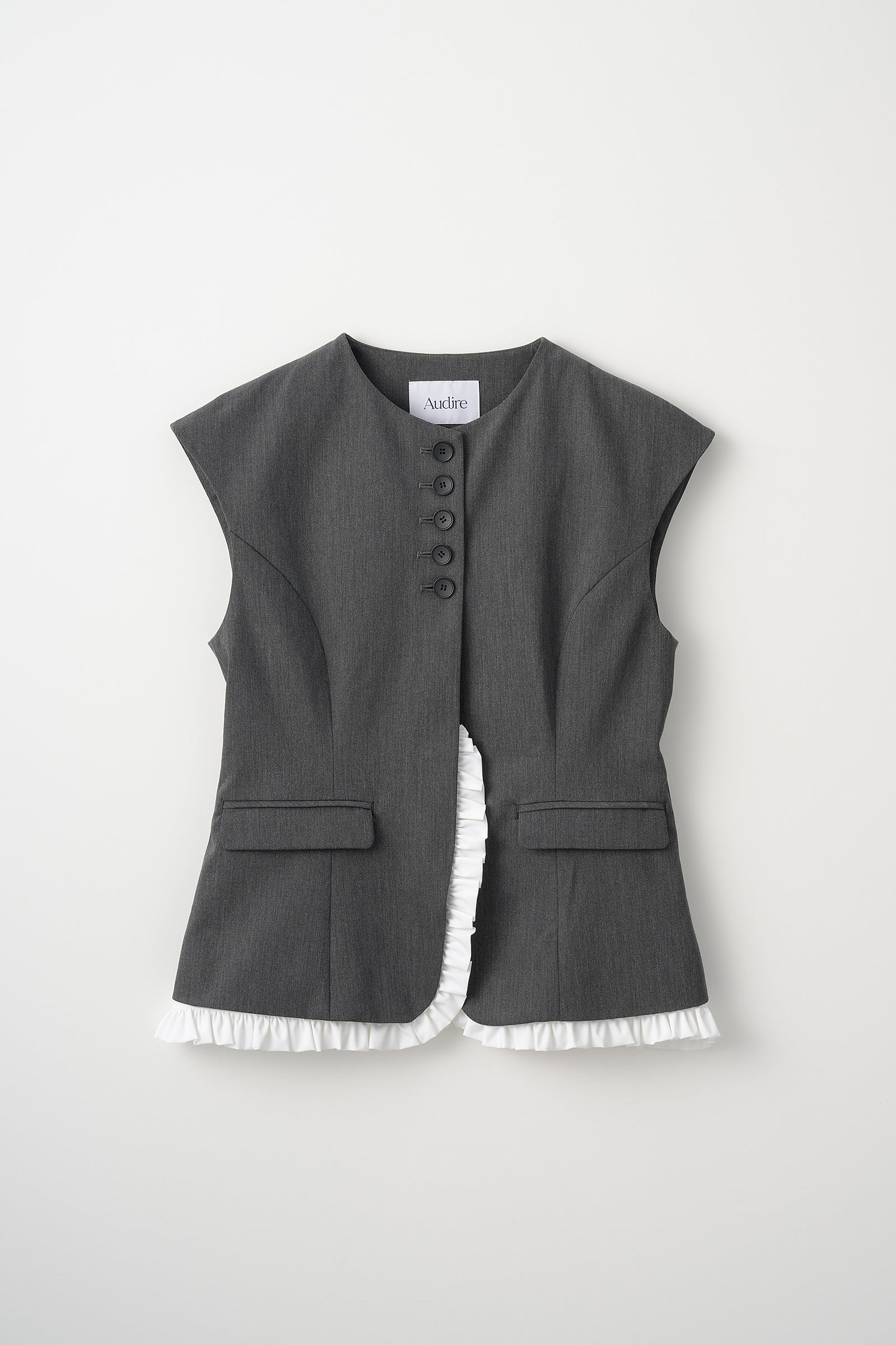 トップス moripon. Frill tailored vest / gray トップス moripon. Frill tailored vest / gray トップス moripon