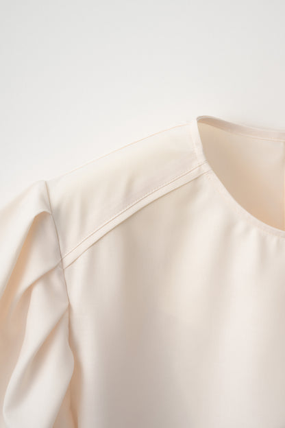 Essential puff sleeve tops(Ivory)
