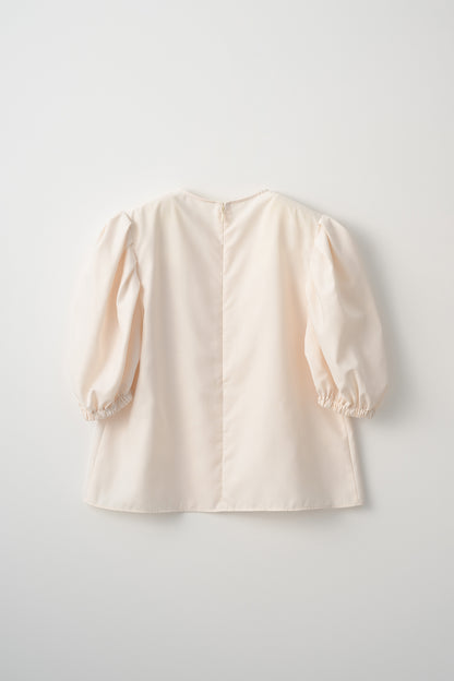 Essential puff sleeve tops(Ivory)