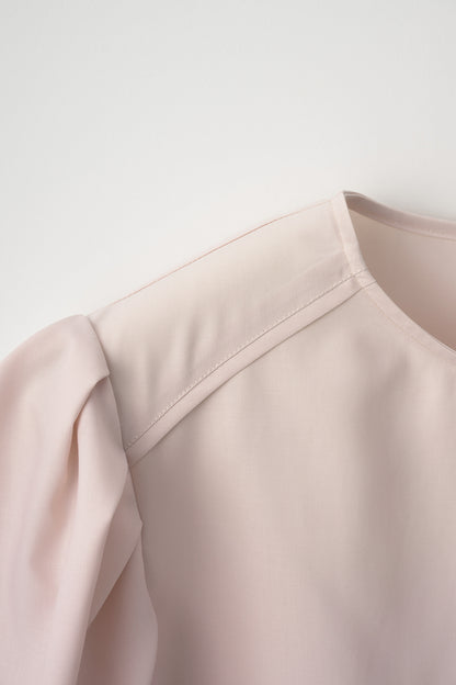 Essential puff sleeve tops(Pink)