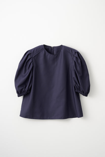 Essential puff sleeve tops(Navy)