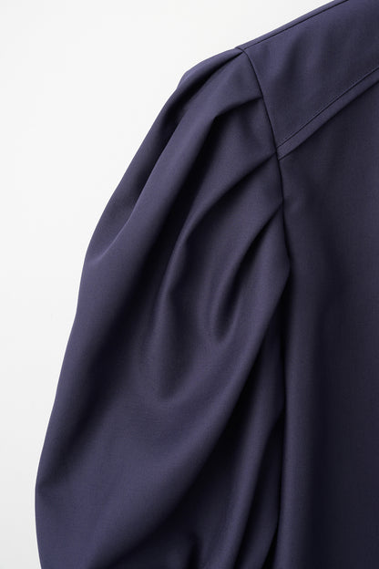 Essential puff sleeve tops(Navy)