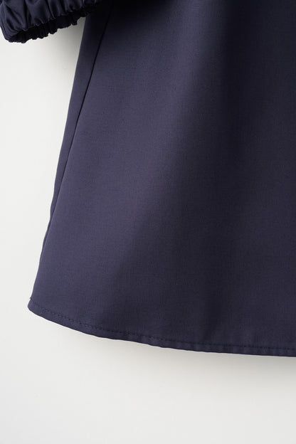 Essential puff sleeve tops(Navy)