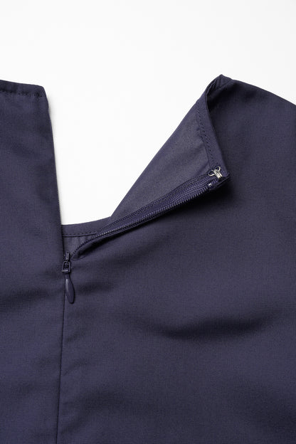 Essential puff sleeve tops(Navy)