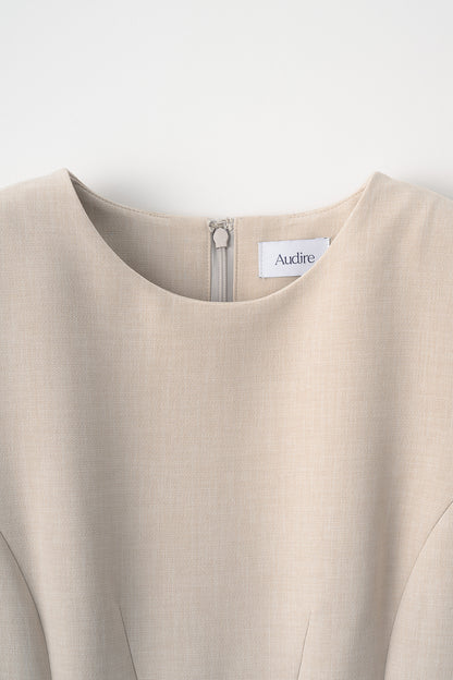 Prima peplum dress(Beige)