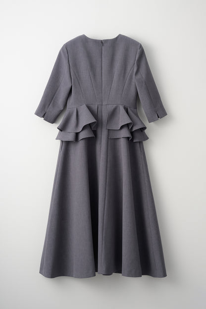 Prima peplum dress(Gray)