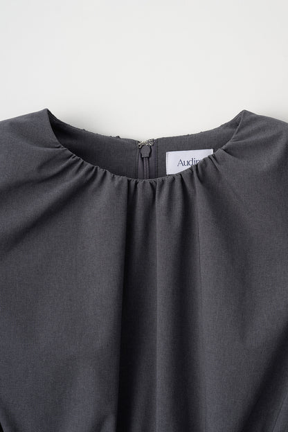 Melody gather dress(Gray)