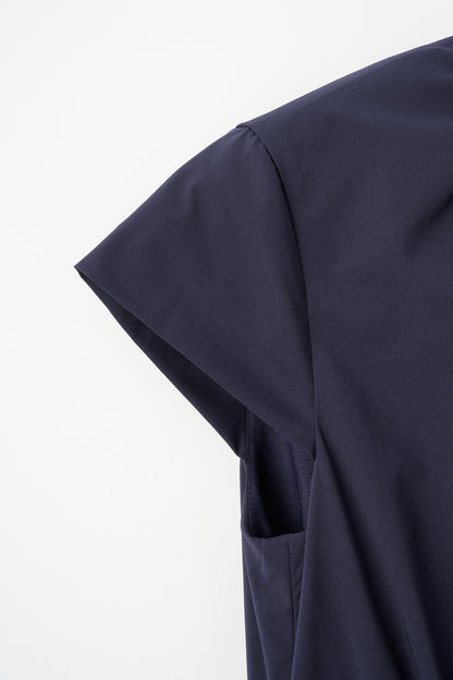 Melody gather dress(Navy)