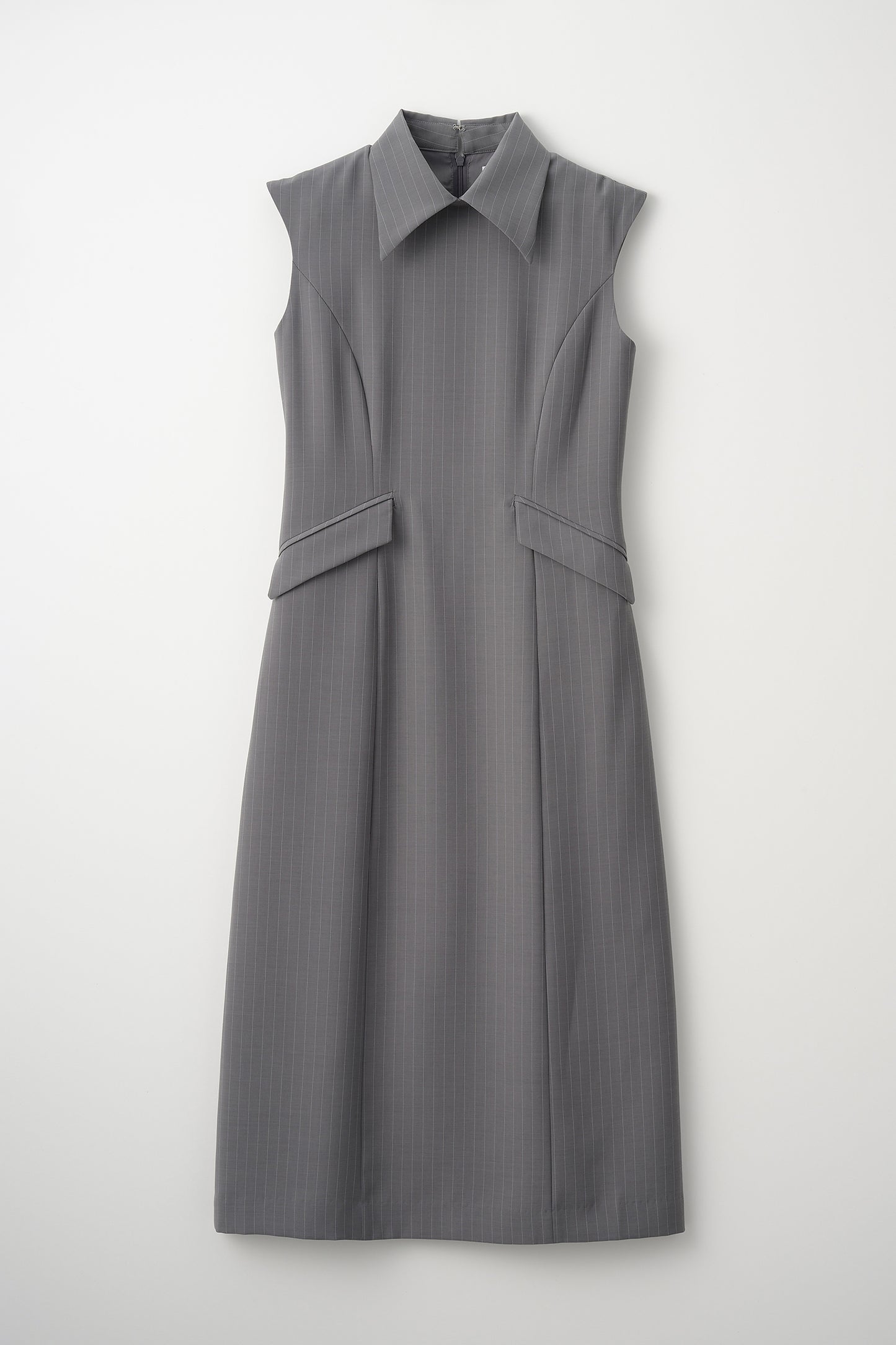 Metropolitan lady dress(Gray stripe)