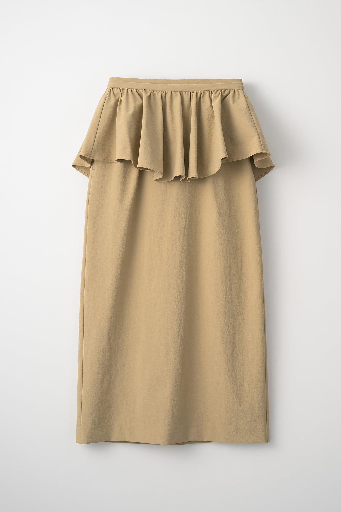Tailored peplum skirt(Beige)