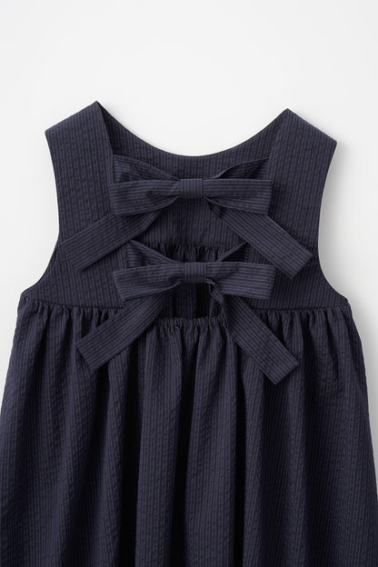 Hashigo ribbon dress(Navy)