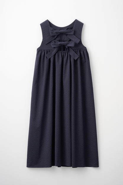 Hashigo ribbon dress(Navy)