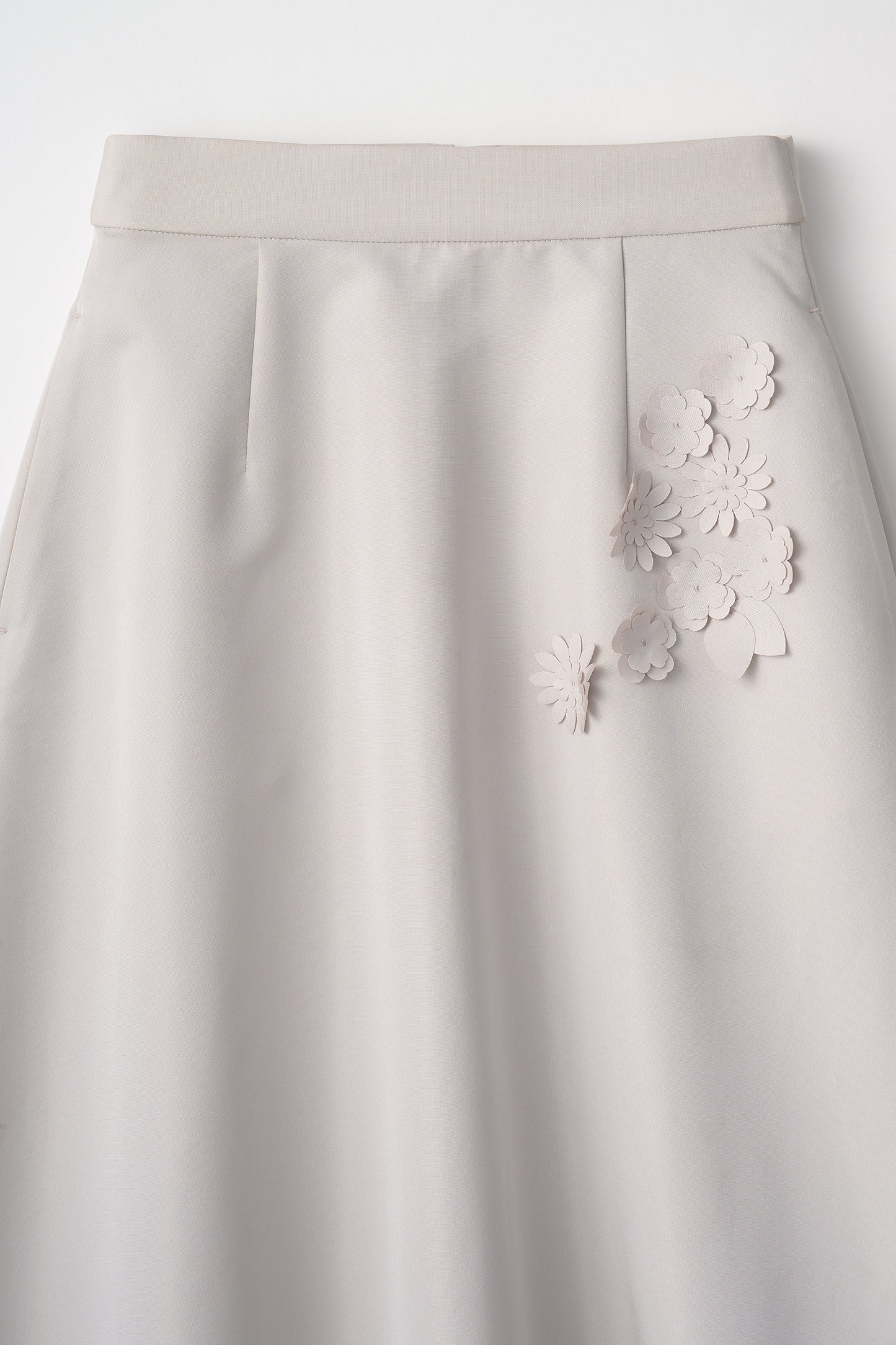 Bouquet grosgrain circular skirt(Beige)