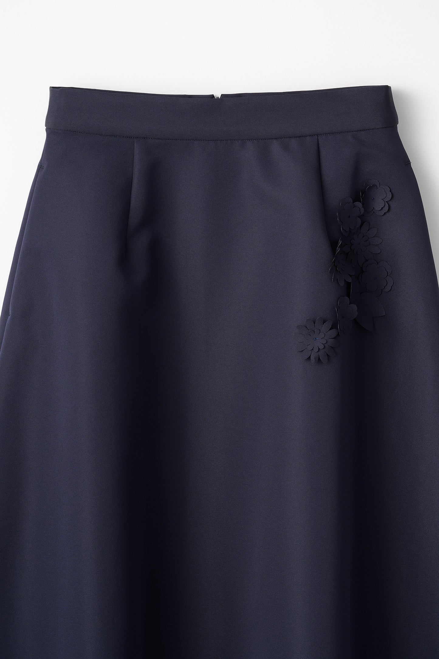 Bouquet grosgrain circular skirt(Navy)