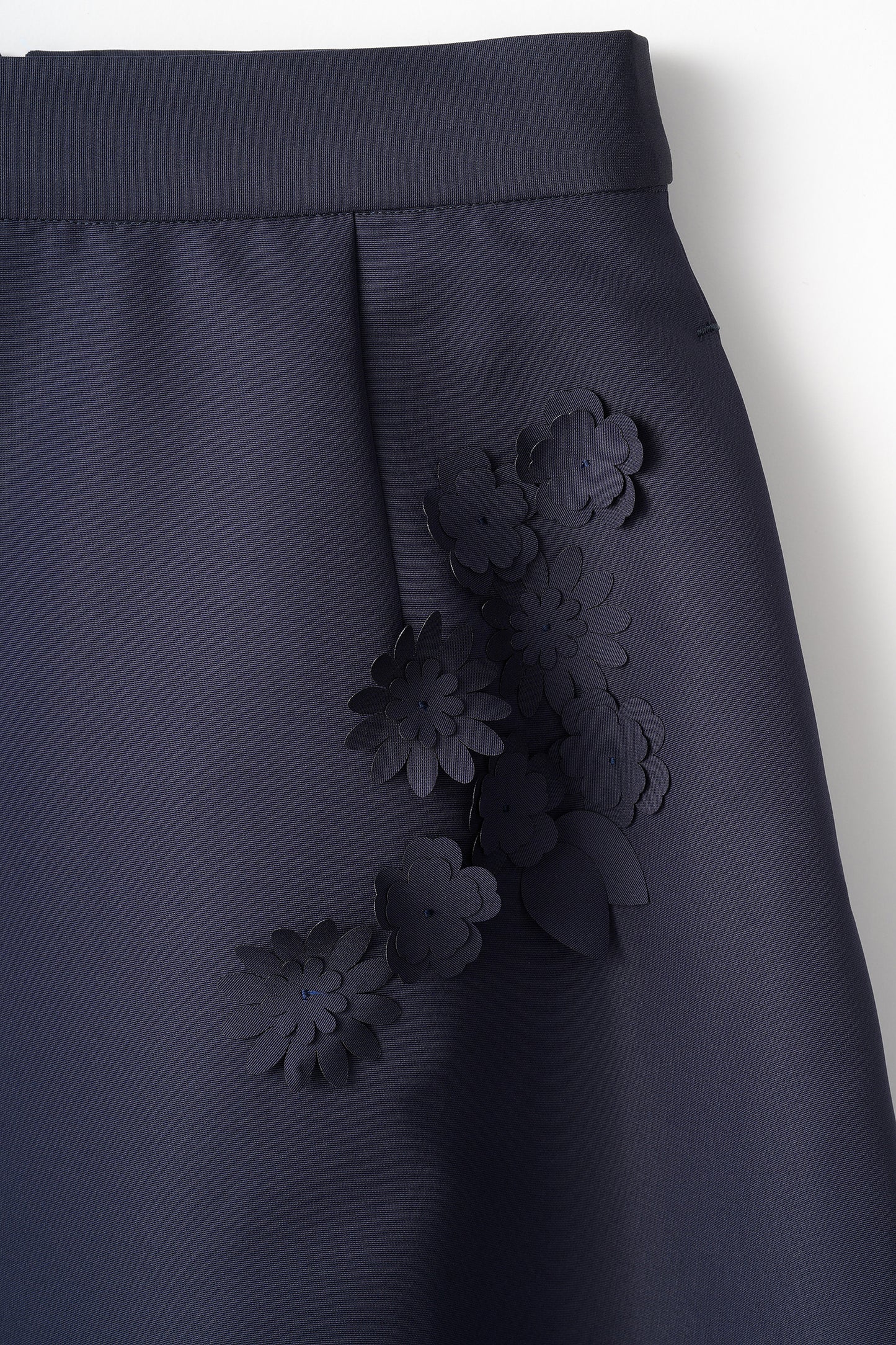 Bouquet grosgrain circular skirt(Navy)