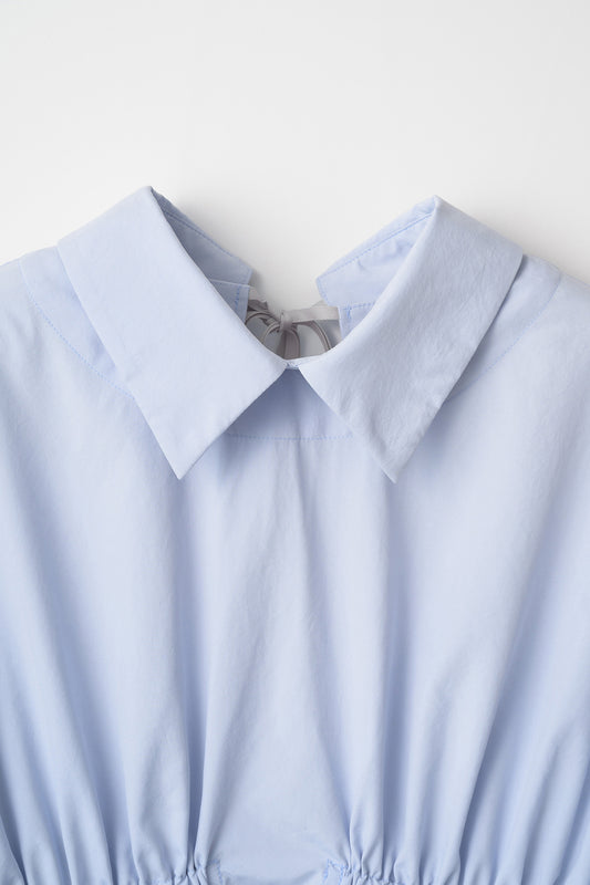 Audire ruffle sleeve blouse (Blue)