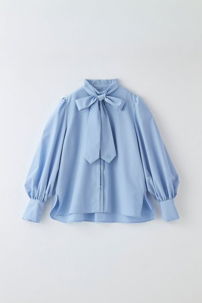 Audire bowtie volume blouse（Blue）