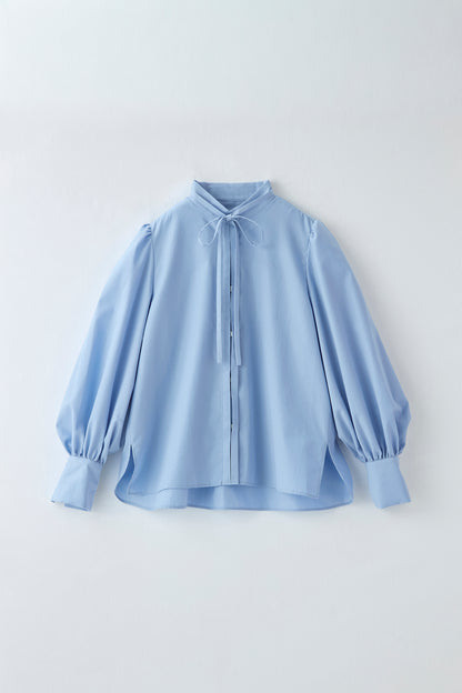 Audire bowtie volume blouse（Blue）