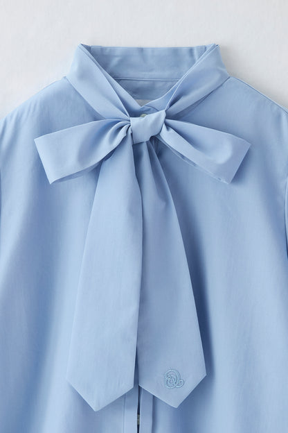 Audire bowtie volume blouse（Blue）